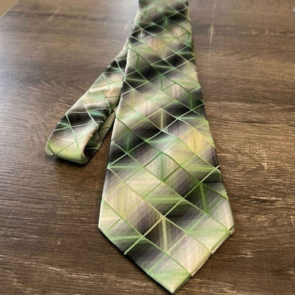 Stafford Performance Silk Necktie Lt. Green Gray